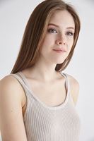 Bayan Krem Askılı Croptop