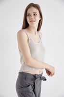 Bayan Krem Askılı Croptop