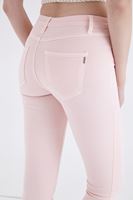 Bayan Pembe Düşük Bel Dar Paça Esnek Pantolon