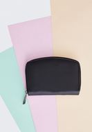 Women Black Zipper Detailed Texture Wallet