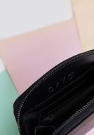 Women Black Zipper Detailed Texture Wallet