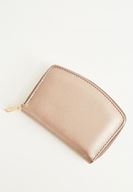 Women Gold Zipper Detailed Texture Wallet