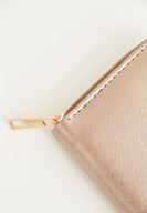 Women Gold Zipper Detailed Texture Wallet