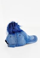 Bayan Mavi Ponpon Detaylı Denim Şapka