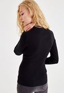 Bayan Siyah Choker Detaylı Triko