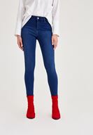 Bayan Lacivert Orta Belli Skinny Jeans