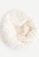 Women Cream Furry Scarf
