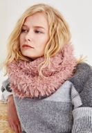 Women Bordeaux Furry Scarf