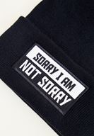 Women Black Slogan Detailed Hat