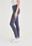 Bayan Gri Yüksek Bel Dar Paça Skinny Pantolon
