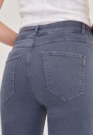 Bayan Gri Yüksek Bel Dar Paça Skinny Pantolon