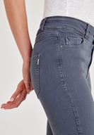 Bayan Gri Yüksek Bel Dar Paça Skinny Pantolon