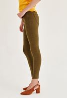 Bayan Yeşil Orta Bel Dar Bilek Paça Skinny Pantolon