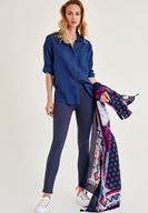 Bayan Lacivert Orta Bel Dar Bilek Paça Skinny Pantolon