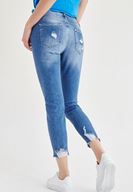 Bayan Mavi Slim Boyfriend Jean Pantolon