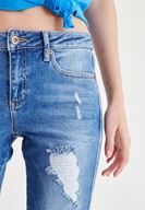 Bayan Mavi Slim Boyfriend Jean Pantolon