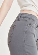 Bayan Gri Düşük Bel Bot Paça Pantolon