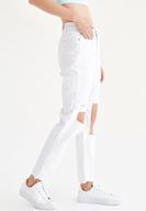 Women White Slim Mom Jeans