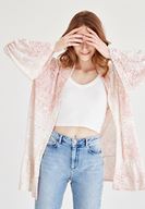 Women Pink Velvet Kimono
