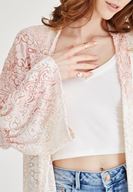 Women Pink Velvet Kimono