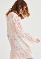 Women Pink Velvet Kimono