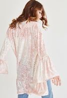 Women Pink Velvet Kimono