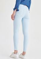 Bayan Mavi Yüksek Bel Skinny Pantolon