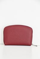 Women Bordeaux Zipper Detailed Texture Wallet
