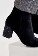 Women Black Ankle Boots with Details