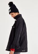 Bayan Siyah Cep Detaylı Denim Ceket