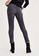 Women Grey Mid Rise Pants with Ripped Detailed