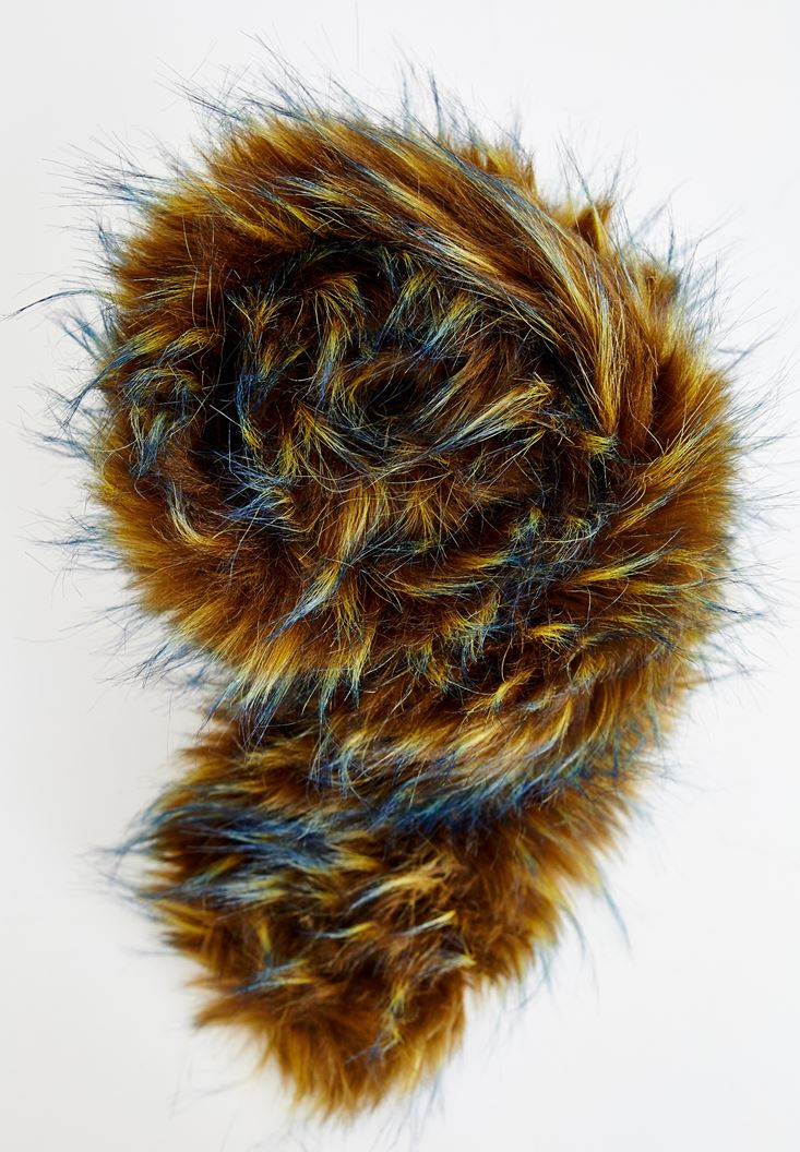 Women Mixed Fake Furry Shawl