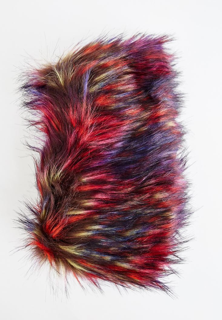 Women Purple Fake Furry Shawl
