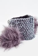 Women Mixed Knitted Hair Band with Furry Detail