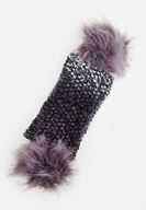Women Mixed Knitted Hair Band with Furry Detail
