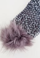 Women Mixed Knitted Hair Band with Furry Detail