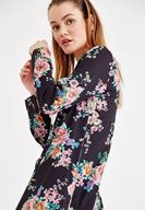 Bayan Çok Renkli Çiçek Desenli Kimono
