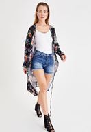 Bayan Çok Renkli Çiçek Desenli Kimono