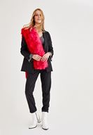 Bayan Siyah Çizgili Blazer Ceket