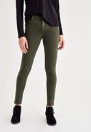 Bayan Yeşil Orta Bel Dar Paça Skinny Pantolon