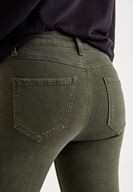 Bayan Yeşil Orta Bel Dar Paça Skinny Pantolon