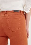 Bayan Kahverengi Orta Bel Dar Paça Skinny Pantolon