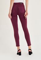 Bayan Mor Orta Bel Dar Paça Skinny Pantolon
