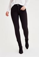Bayan Siyah Orta Bel Dar Paça Skinny Pantolon