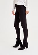 Bayan Siyah Orta Bel Dar Paça Skinny Pantolon