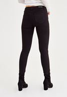 Bayan Siyah Orta Bel Dar Paça Skinny Pantolon