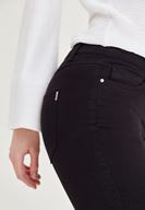 Bayan Siyah Orta Bel Dar Bilek Paça Skinny Pantolon