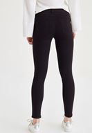Bayan Siyah Orta Bel Dar Bilek Paça Skinny Pantolon