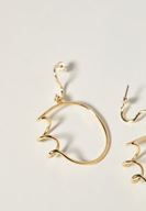 Bayan Çok Renkli Spiral Gold Uzun Küpe