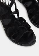 Bayan Siyah Lace Up Detaylı Sandalet